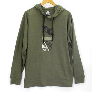 EXP Men's Casual Pullover Hooded Sweatshirt Hoodie Solid Brown Size Medium M